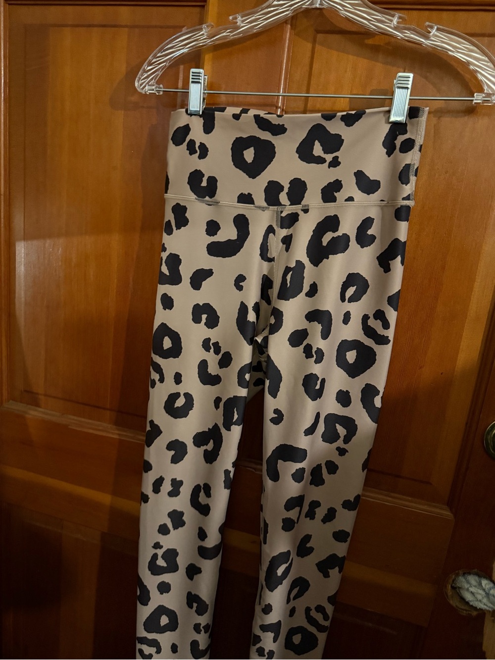 Mud Pie Leopard Print Leggings - Beige & Black